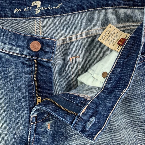 7 FOR ALL MANKIND Dojo Crop Jeans Size 29 Blue Jean Capris L23 - Picture 8 of 10